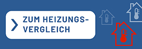 Grafik mit zwei Häusern mit Thermometer und dem Schriftzug Zum Heizungsvergleich (Quelle: Energie-Atlas Bayern)