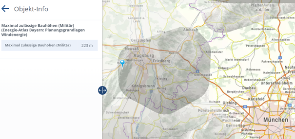 Layer maximale Bauhöhen von WEA in milit. Gebieten