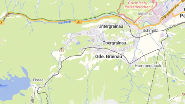 Karte für Energiemanagement der Gemeinde Grainau