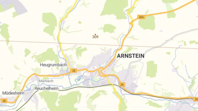 Karte für Nahwärmenetz für den Ortsteil Binsfeld