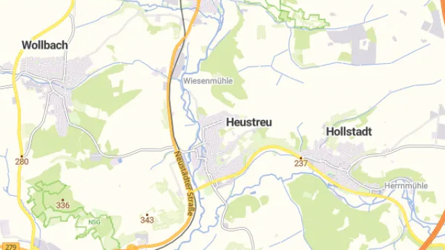 Karte (50.359234124001, 10.261834472567) Karte für Nahwärmenetz versorgt 41 Abnehmer mit regenerativer Wärme