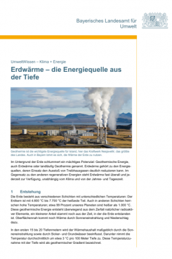 Titelseite Broschüre "Erdwärme - die Energiequelle aus der Tiefe"