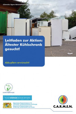 Titelseite des Leitfadens zur Aktion ältester Kühlschrank gesucht. (Quelle: Energie-Atlas Bayern)