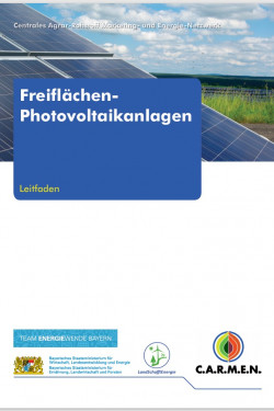 Titelseite der Broschüre "Freiflächen-Photovoltaikanlagen"
