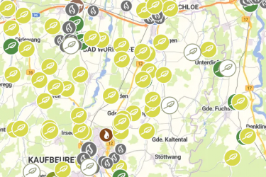 Kartenausschnitt Biomasse-Anlagen