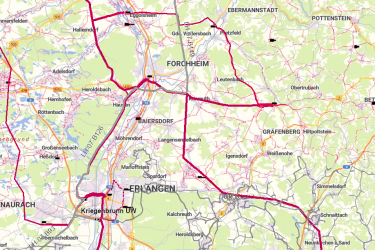 Kartenausschnitt Stromnetze
