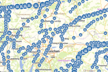 Kartenausschnitt Gewässerthermie - Wärme aus Flüssen
