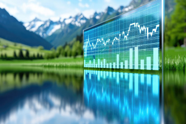 Symbolbild mit Gewässer und großem Bildschirm (Bildquelle: Sumet - adobe.stock.com).