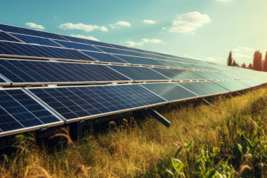 PV-Freiflächenanlage bei Sonnenuntergang (Bildquelle: Gabi D – stock.adobe.com)