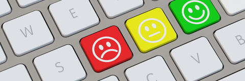 Verschiedene Smileys auf einer Tastatur. (Bildquelle: Robert Kneschke - Fotolia.com) Verschiedene Smileys auf einer Tastatur. (Bildquelle: Robert Kneschke - Fotolia.com)