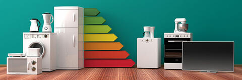 Energieeffiziente Geräte im Haushalt. (Quelle: viperagp - Fotolia.com) Energieeffiziente Geräte zu Hause nutzen spart viel Geld. viperagp - Fotolia.com
