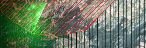 Radar (Quelle: Skill Up - Fotolia.com) vor einem Kartenausschnitt. Radar (Quelle: Skill Up - Fotolia.com) vor einem Kartenausschnitt.