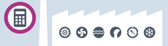 Illustration eines Fabrikgebädes mit mehreren Symbolen (Bildquelle: Bayerisches Landesamt für Umwelt, Wölfl)