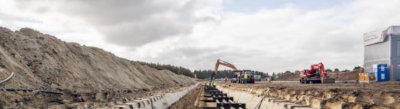 Bauarbeiten bei der Verlegung von Erdkabeln (Quelle: StMWi)