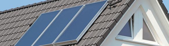 Solarthermieanlage auf einem Hausdach. (Quelle:
Kara - Fotolia.com) Solarthermieanlage auf einem Hausdach. (Quelle: Kara - Fotolia.com)