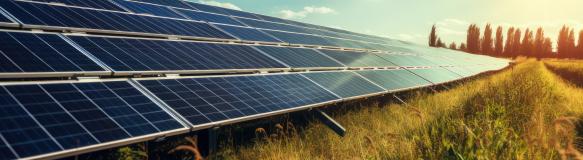 PV-Freiflächenanlage bei Sonnenuntergang (Bildquelle: Gabi D – stock.adobe.com) PV-Freiflächenanlage bei Sonnenuntergang (Bildquelle: Gabi D – stock.adobe.com)