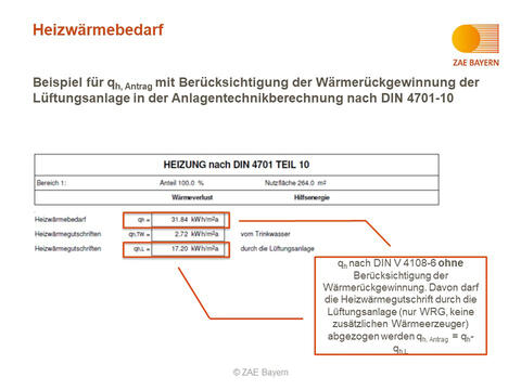 Beispiel für qh mit Wärmerückgewinnung zu FAQ Nr. 43