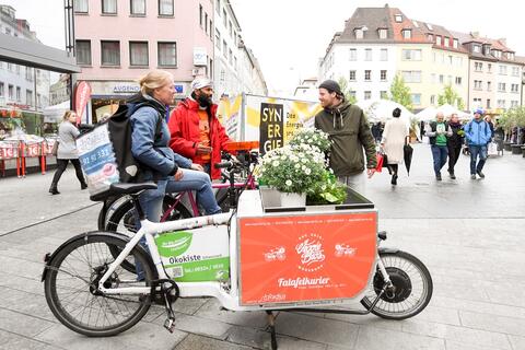 Veggie Bros. Würzburg - das Lastenfahrrad (Quelle: Tobias Hase)