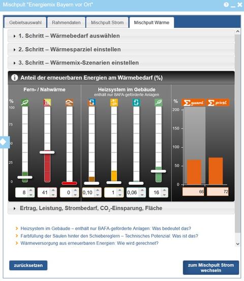 Mischpult Wärme Beispiel (Quelle: Energie-Atlas Bayern)