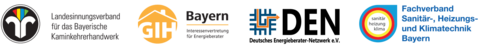 Logos der Beteiligten Logos der Beteiligten: Landesinnungsverband für das Bayerische Kaminkehrerhandwerk, GIH Bayern, Deutsches Energieberater-Netzwerk, Fachverband Sanitär-, Heizungs- und Klimatechnik Bayern