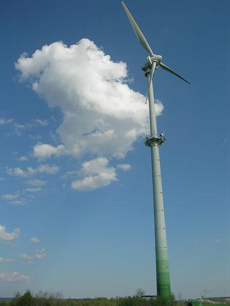 Die Windenergieanlage in Regensburg