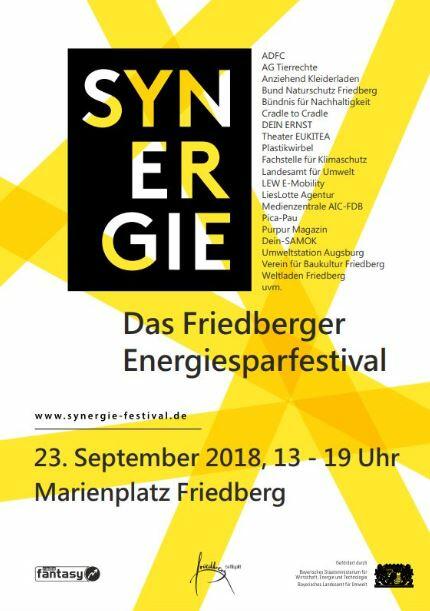Ankündigungsplakat für das Friedberger Energiesparfestival Synergie (Quelle: Stadt Friedberg)