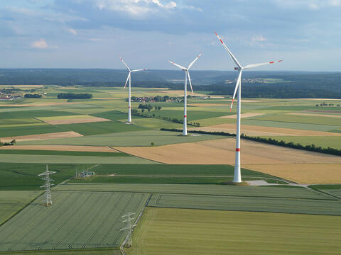 Luftaufnahme des Windparks Berching (Quelle: Windpower GmbH)