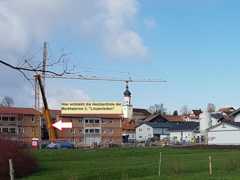 Der Standort Nahwärmenetz Linzenleiten während der Bauarbeiten (Quelle: Energie-Altas Bayern)