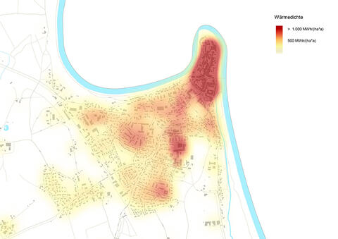 Wärmedichtekarte der Stadt Laufen (Quelle: © LRA BGL)