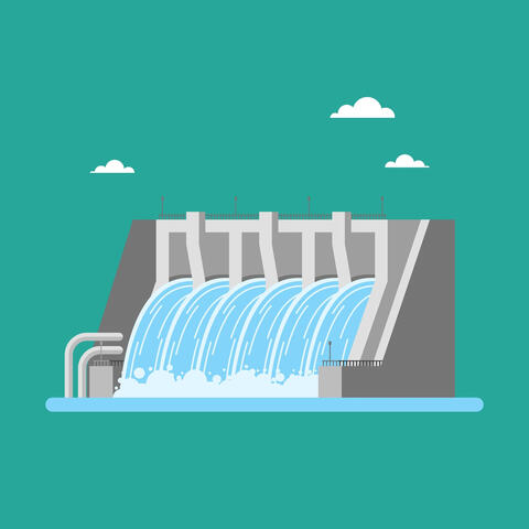 Wasserkraftwerk Illustration (SkyPics Studio/Shutterstock.com)