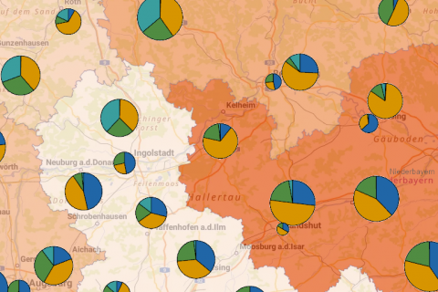 Kartenausschnitt Stand der Energiewende Menüpunkt