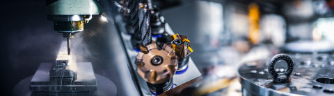 Nahaufnahme CNC-Maschine.