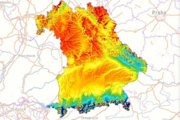 Kartendarstellung Windatlas im Energie-Atlas Bayern (Bildquelle: Energie-Atlas Bayern). Kartendarstellung Windatlas im Energie-Atlas Bayern.