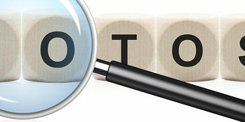 Lupe vor Würfeln mit Buchstaben (Quelle: fotolia.de)