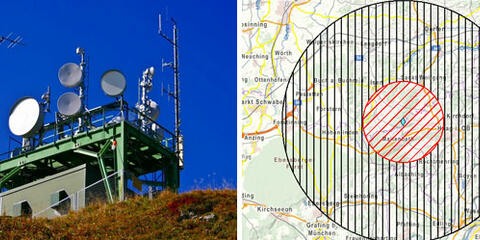 Eine Wetterstationen neben einem Kartenausschnitt aus dem Energie-Atlas. (Quelle Wetterstation: Günni - fotolia.com)