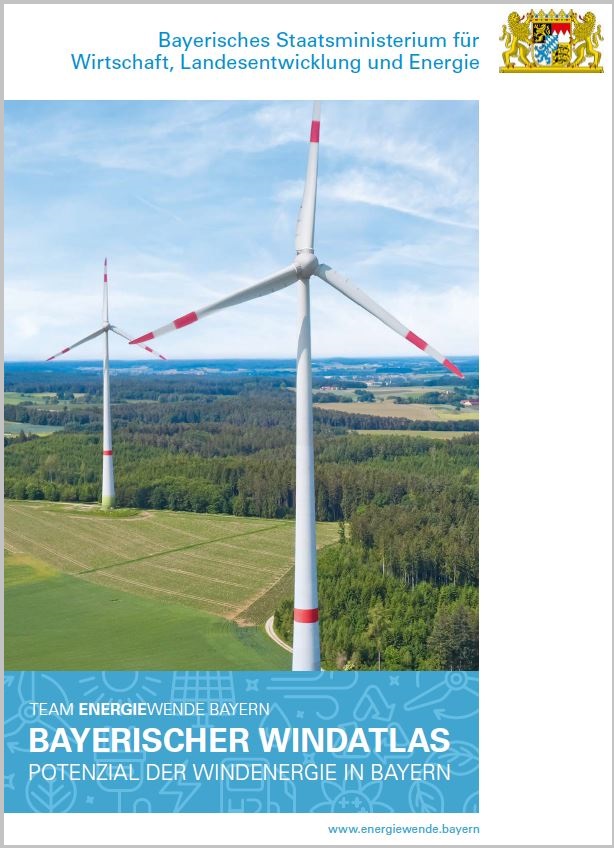 Titelbild der Broschüre "Bayerischer Windatlas" Titelbild der Broschüre "Bayerischer Windatlas"